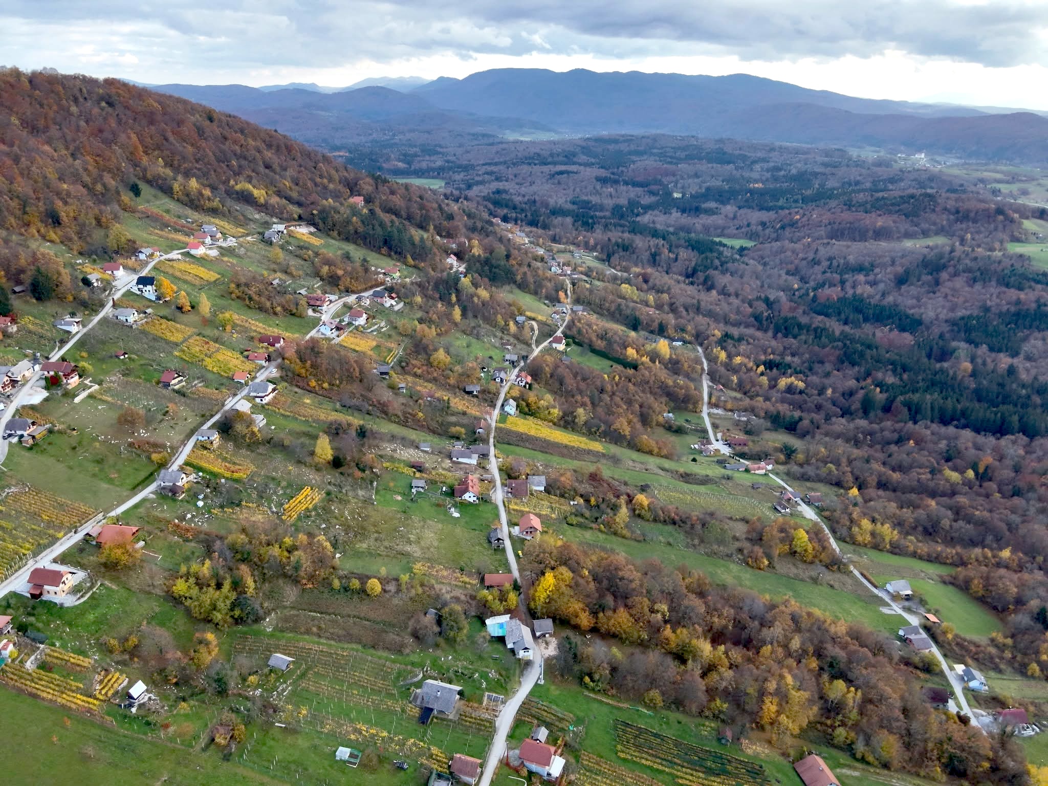 Aerial view of Lisec village